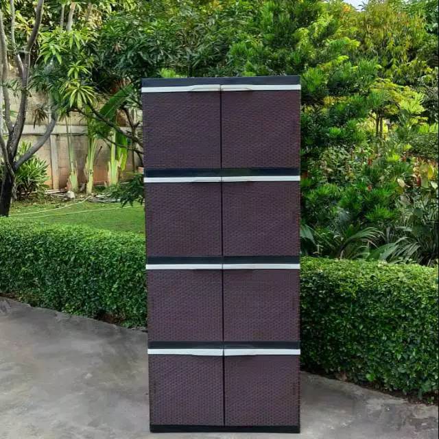 LEMARI PLASTIK 4 SUSUN LEMARI PAKAIAN LEMARI BAJU LEMARI SUSUN LOKER CABINET RAK BAJU