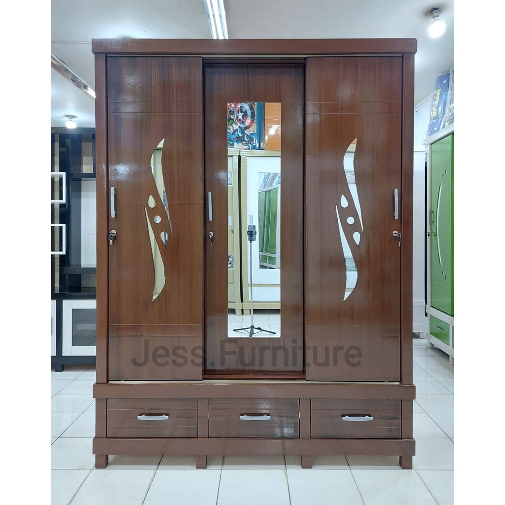 Lemari Pakaian Sleding / Lemari Baju Gamis Sleding , Lemari Pakaian 3Pintu / Lemari Pakaian Baju 3Pi