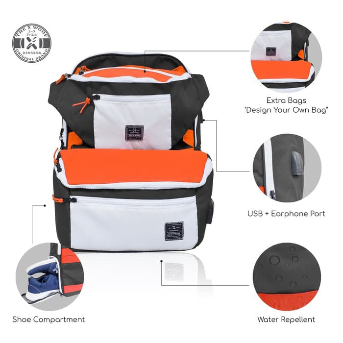 Tas Ransel Tas Travel The X Woof Bundling Modular Bag Ytrans Black