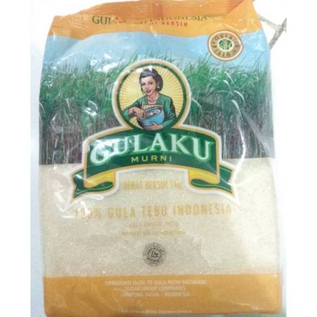 

[1 KG / 1000 Gram] GULAKU Kemasan Kuning 100% Gula Tebu Gula Pasir Manis Alami Bersih