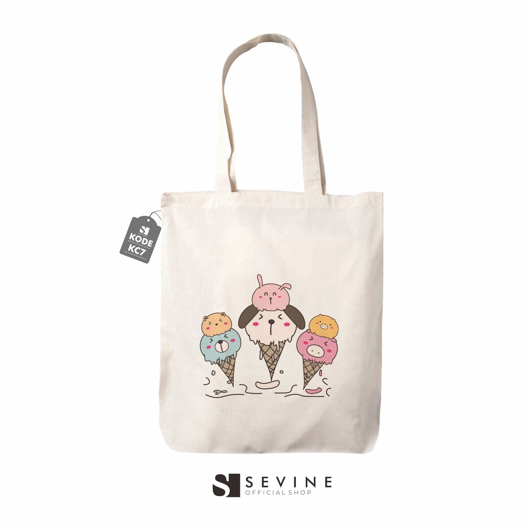 Sevine Totebag Tas Wanita Tote Bag Resleting Laptop Kawaii Custom - KC