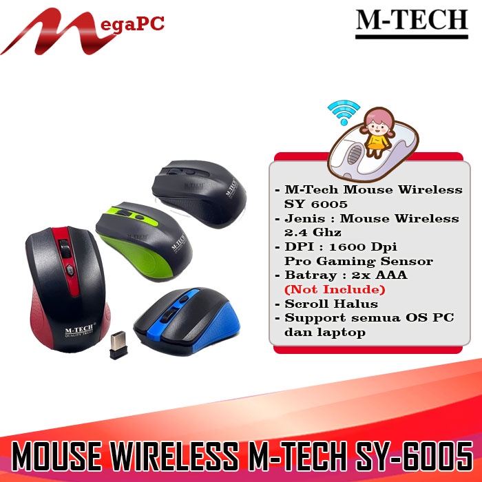 Mouse Wireless 2.4Ghz 10M SY-6005 Original M-Tech