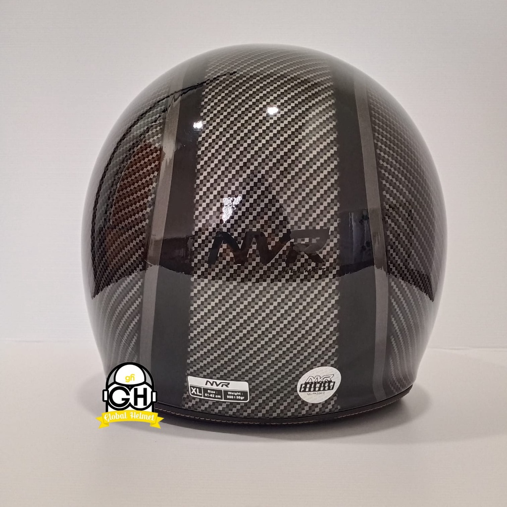 HELM BOGO RETRO COCO CARBON BLACK GLOSSY ORIGINAL SNI