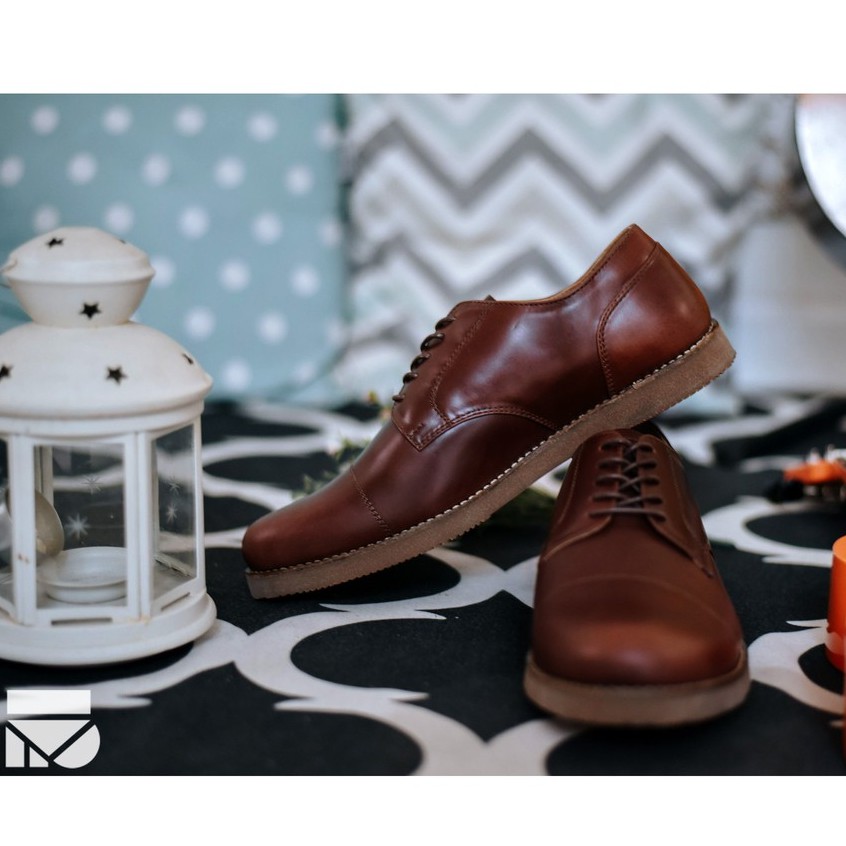 Morgan Brown | Sepatu Kulit Asli Vintage Klasik Pria Cowok Men Derby Footwear | FORIND x Zapato