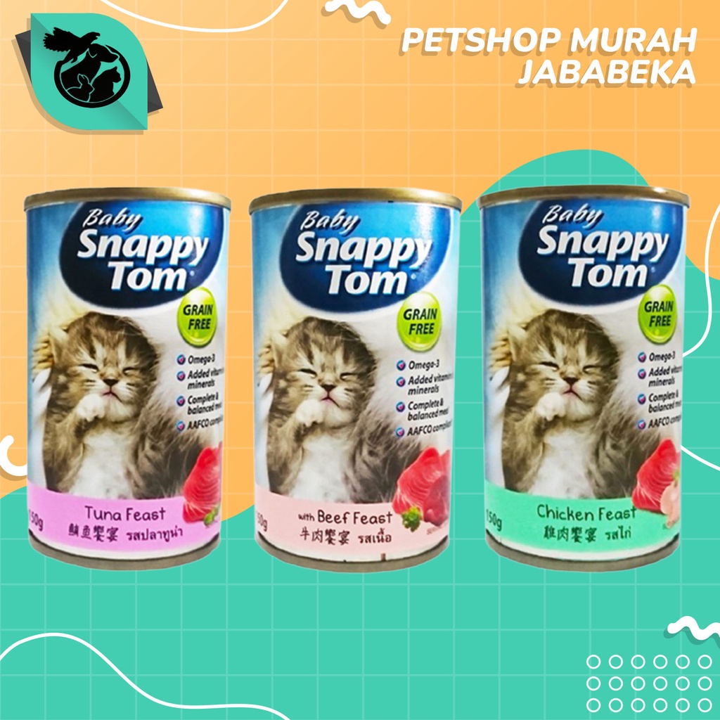 Makanan Kucing Snappy Tom Baby Kaleng 150 gram / CatFood Baby 150gr