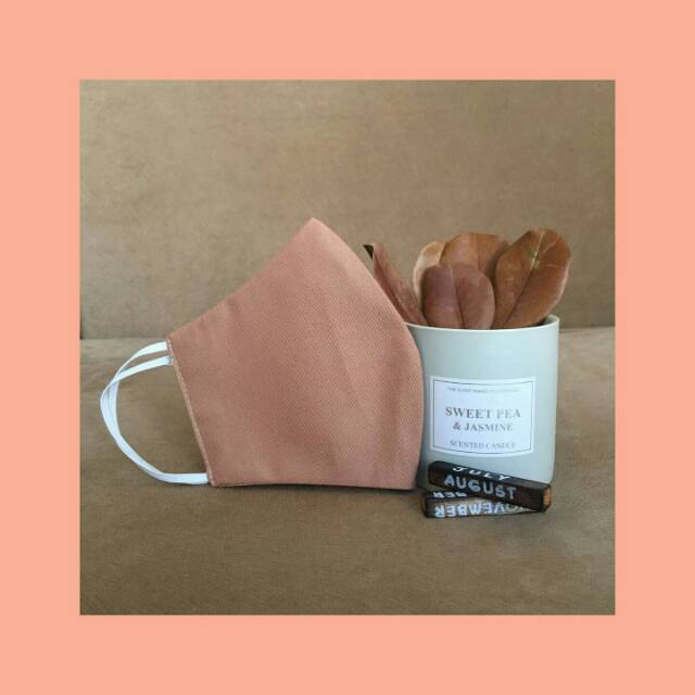 Masker kain polos warna beige
