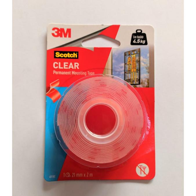 

TERBARU 3M Scotch Double Tape Foam CLEAR Permanent Mounting 4010C 21 mm x 2 m