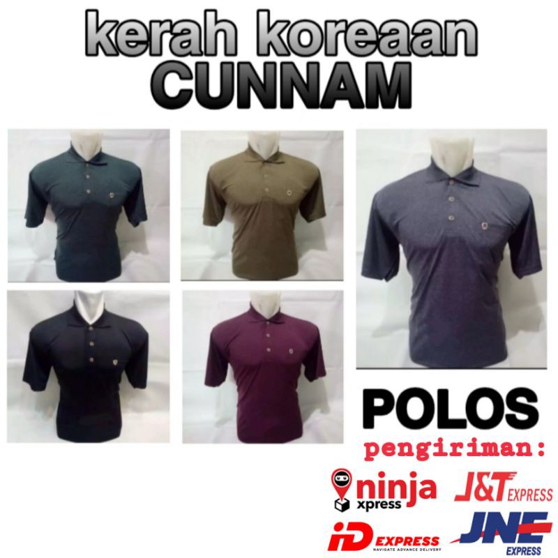 [KAOS KOREA]KAOS KERAH KOREA POLOS/KERAH CUN NAM PENDEK/ATASAN PRIA