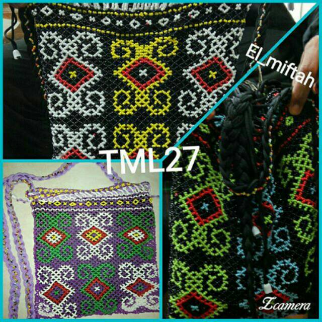 (500 g)Tas kerut manik Kalimantan