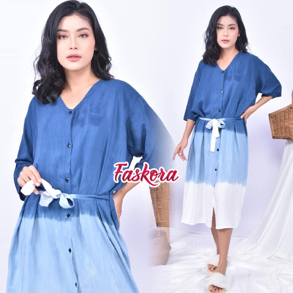 Dress Kimono Bali Panjang Gradasi / Dress Wanita Casual Dress Party Dress / Kimono Dress Tie dye