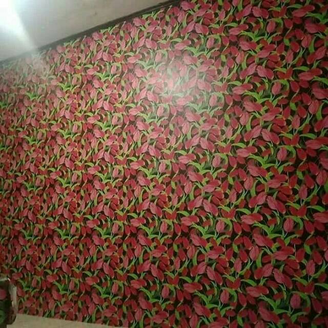 

Wallpaper bunga tulis lukis merah UK 45cmx10m kode 5158