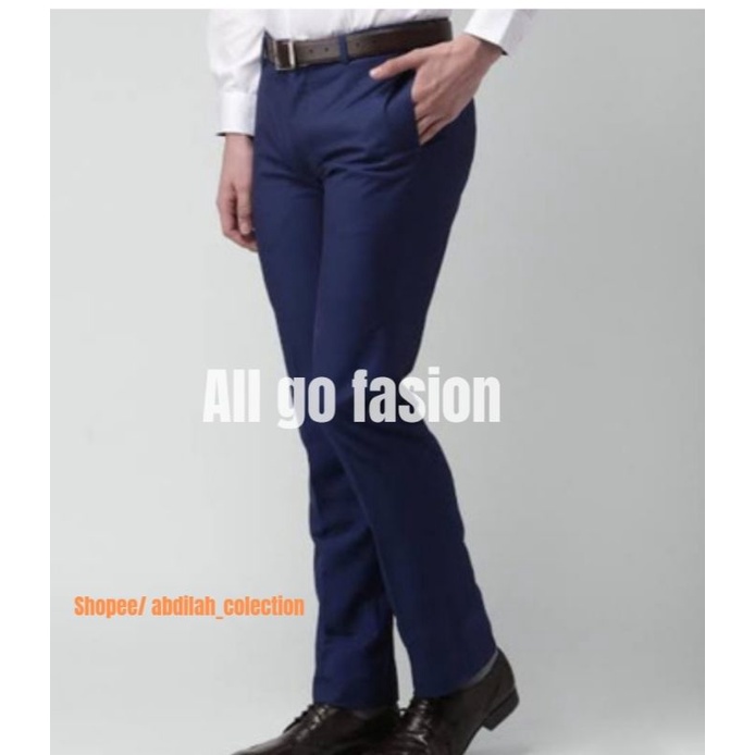 CELANA BAHAN SLIM FIT PRIA COKLAT TUA size 28-38