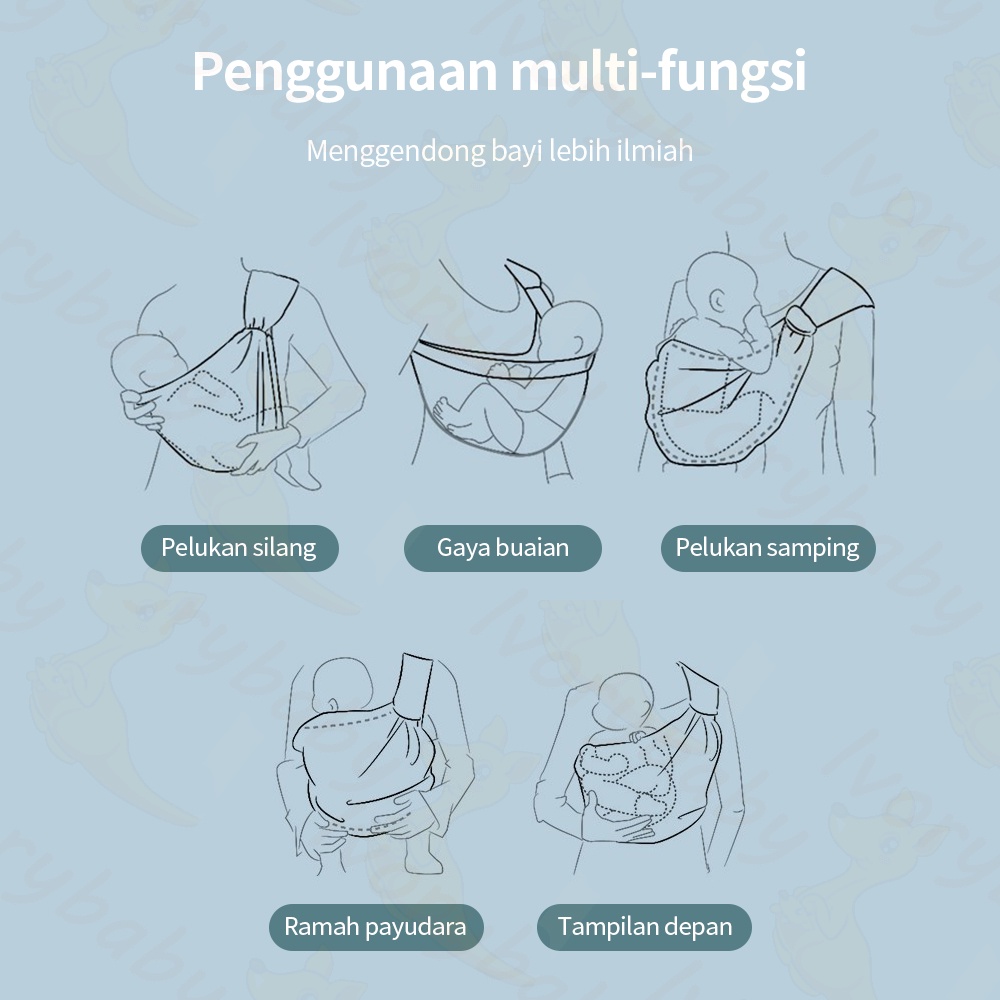 Ivorybaby Geos gendongan bayi meniru desain rahim baby carrier