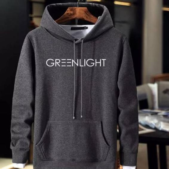 JAKET HOODIE PRIA WANITA ABU TUA  GREENLIGHT PREMIUM