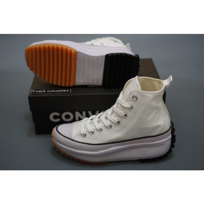 Sepatu Converse Run Star Hike 70s High Sneakers Wedges Wanita-Putih tinggi