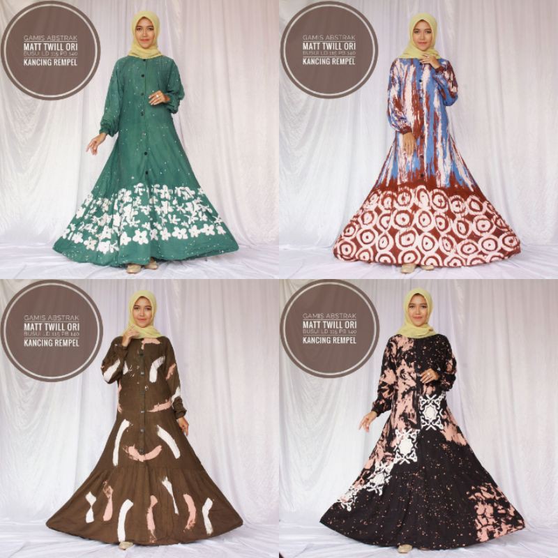 Jumbo Gamis Abstrak Busui / Gamis Twill / Gamis Batik Pelangi