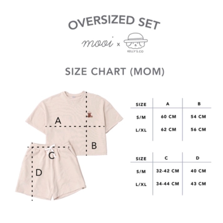 Mooi x Kellysco Oversized Set Setelan Couple Anak Dan Ibu CBKS SO