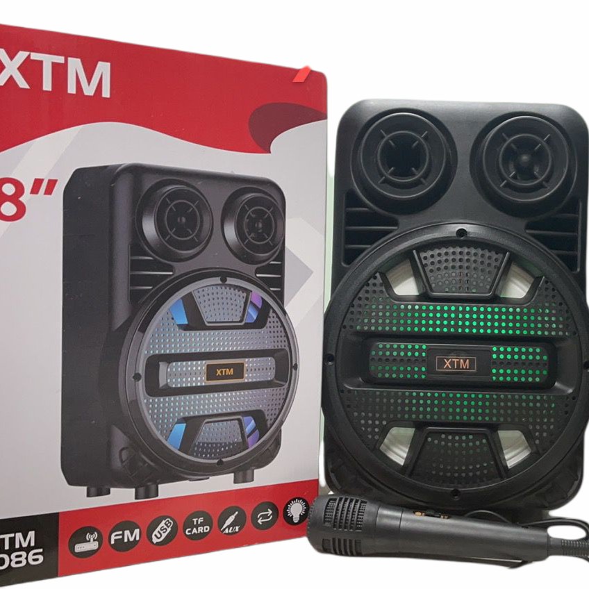 SPEAKER BLUETOOTH XTM-5086 8INCH PLUS MIC KARAOKE//SALON AKTIF TERBARU