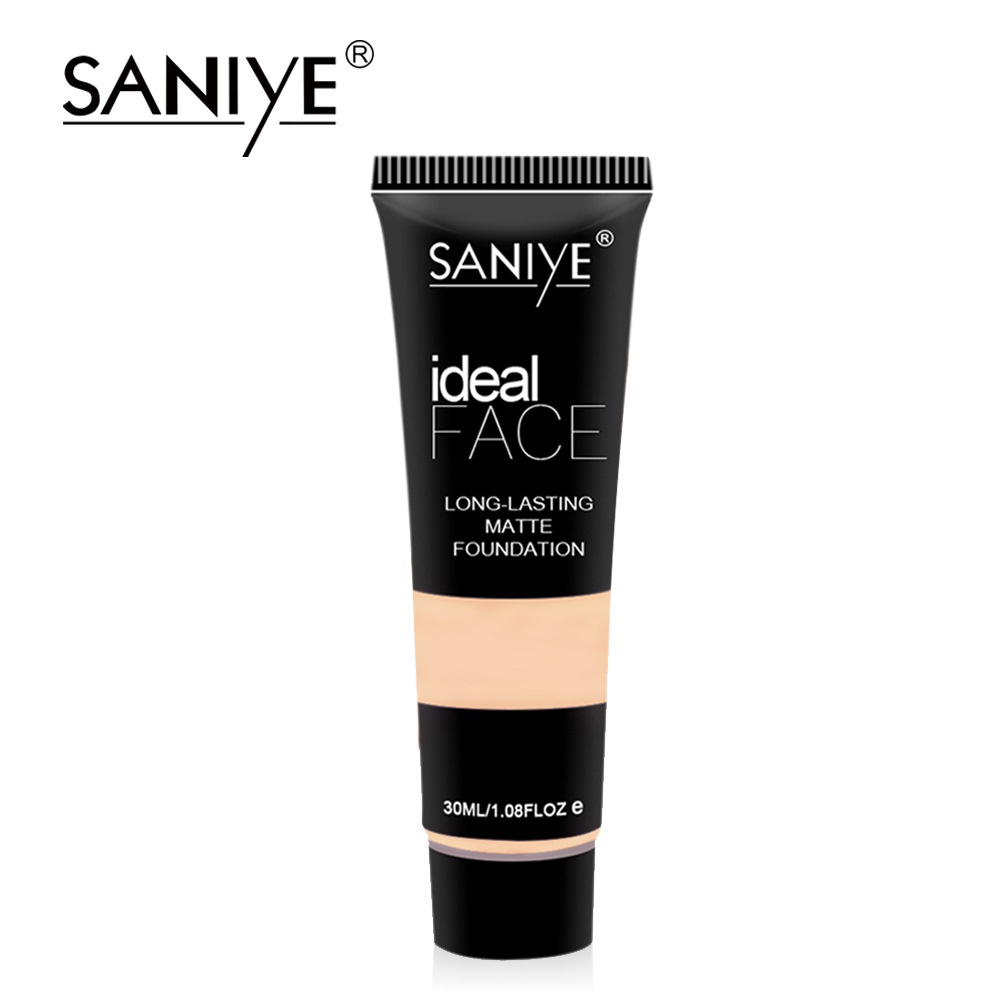 SANIYE 3 Warna Foundation Cair Matte Poreless Liquid Foundation Dengan Pelembab Full Coverage