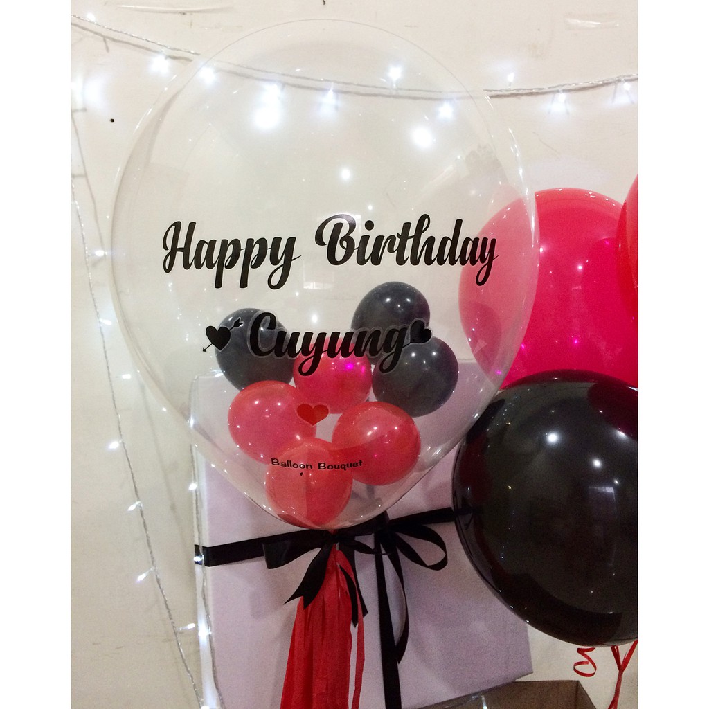 

bubble balloon in red and black combination