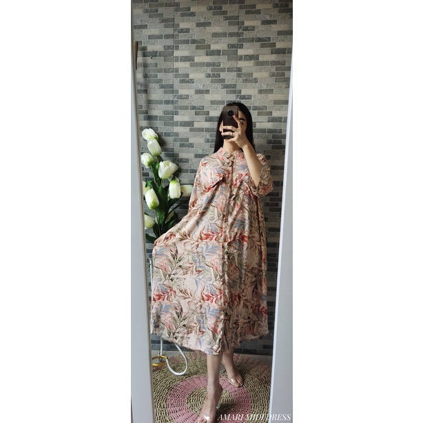 Amari Midi Dress | Dua Saku Busui Bumil Friendly Jumbo/Larossa Official