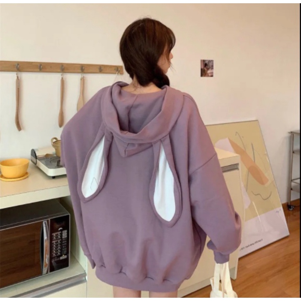 SWEATER OVERSIZE HOODIE RABBIT SWEATER HOODIE OVERSIZE WANITA XXL