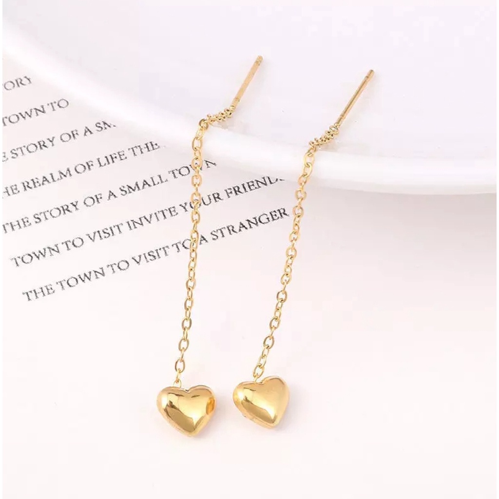 Anting Drop Titanum Model Love Warna Gold