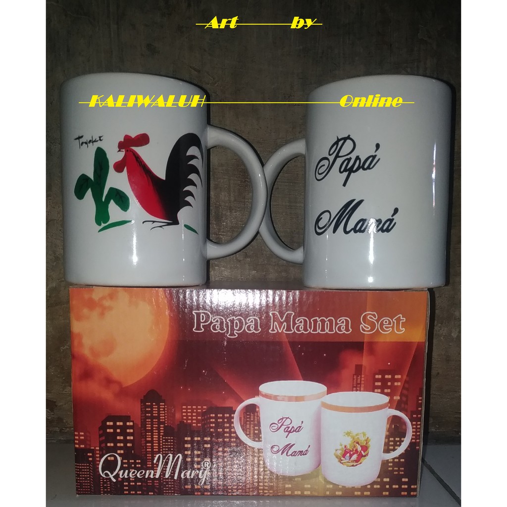 Gelas Minum Mug Cangkir Isi 2 Pcs Motif Gambar Nama Cap 200 Ml