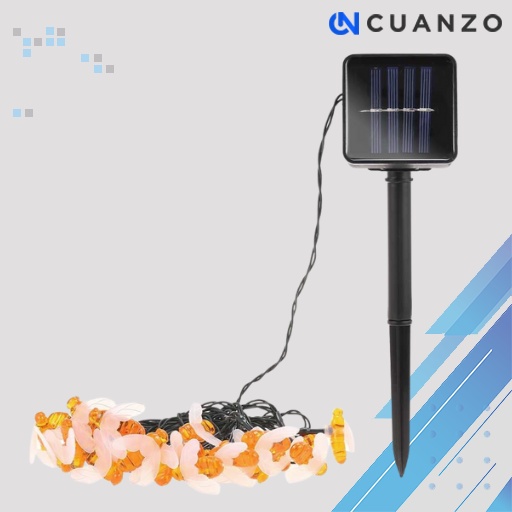 Lampu Hias Taman Dekorasi / Lampu Hias Dekorasi Lebah Bee 50 LED with Solar Panel / Lampu Taman Hias Outdoor Gantung Pohon Ranting Natal Anti Air / Lampu Taman Luar Rumah Kebun Solar Cell Panel Surya Tenaga Surya Matahari / Lampu Taman Tancap LED Murah