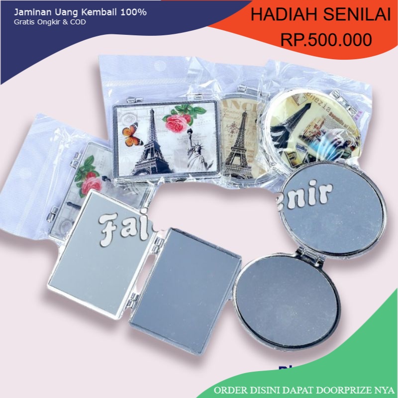 MURAH Souvenir Pernikahan Cermin Paris Souvenir Kaca Motif Paris Souvenir Nikah Unik Cermin Sovenir 