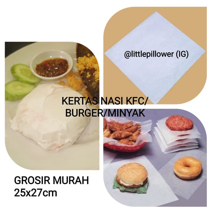 

(Isi 500Lembar) Kertas Nasi Kfc/Burger/ Kertas Minyak/Kertas Bungkus