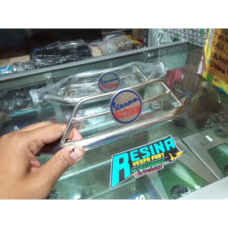 Bemper Belakang Vespa Universal Px Super Sprint Excel Chrome