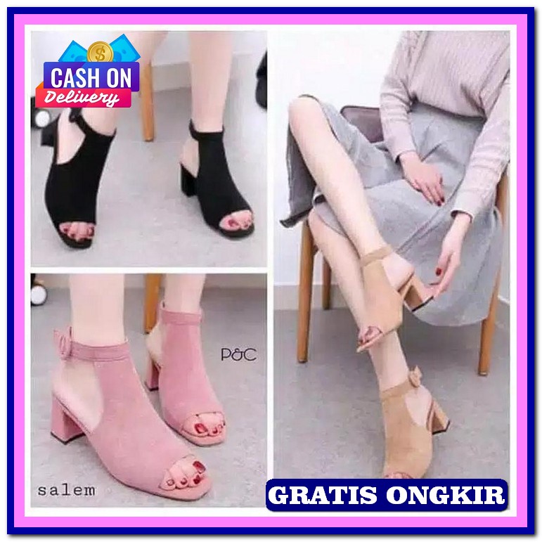 High Heels Murah Heels Tahu High Heels Kondangan High Heels Slop High  Hak Tahu Kokop / Sandal Hak