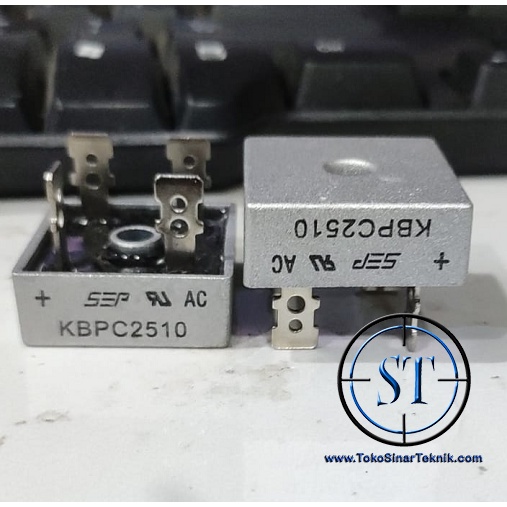 Dioda Bridge KBPC 2510 25A 1000V Silicon Diode Kiprok Jembatan Rectifier 25 Amper KBPC2510 Metal Case Single Phase Taiwan Sep