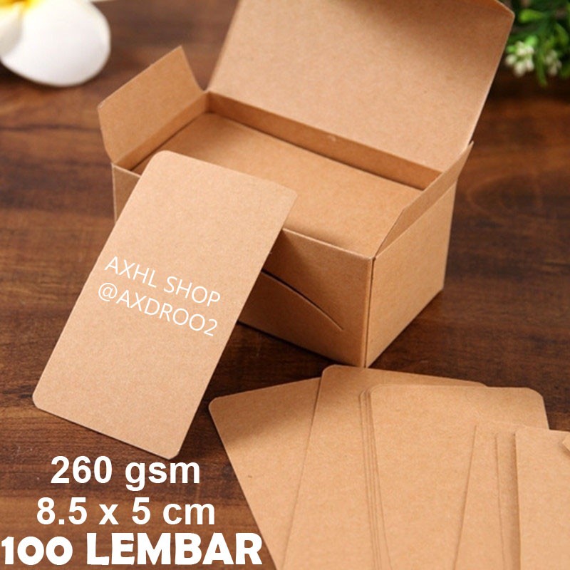 Blank Kraft Paper Card Set 1 Kotak Isi 100 Lembar Kertas 