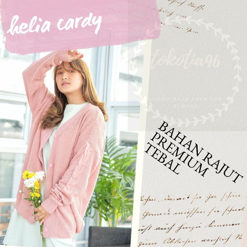 HELIA CARDY CABLE JUMBO KARDIGAN BAHAM RAJUT PREMIUM PAKAIAN WANITA TERLARIS TERMURAH HARGA GROSIR