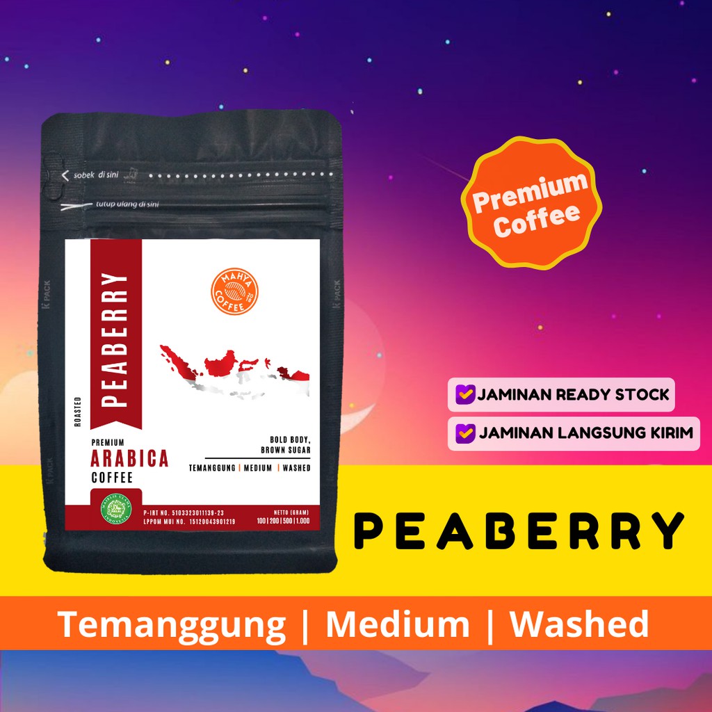 

Kopi Lanang Arabika Peaberry Roasted Bean 200 Gram