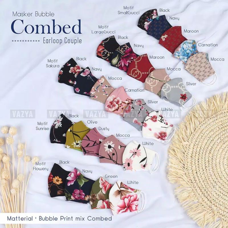 Masker Bubble Combed Earloop Couple