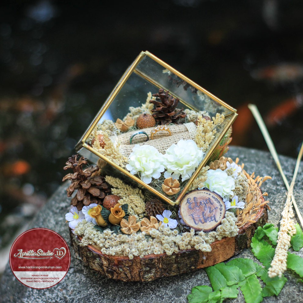 Kotak Perhiasan | Kotak Cincin | Box 27 Rustic + Nama