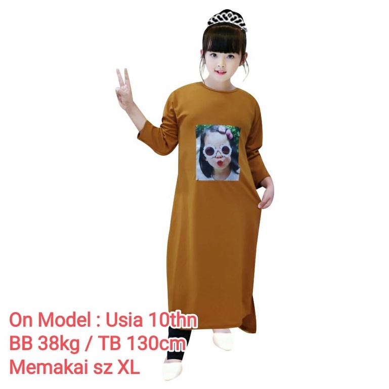 MOMOGI-MIDI DRESS ANAK PEREMPUAN MOTIF KARAKTER / LONG TUNIK ANAK (Usia 5th-10th)