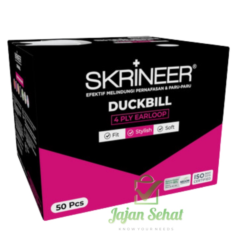 Skrineer Masker Duckbill 4 Ply 1 Box Isi 50 Pcs