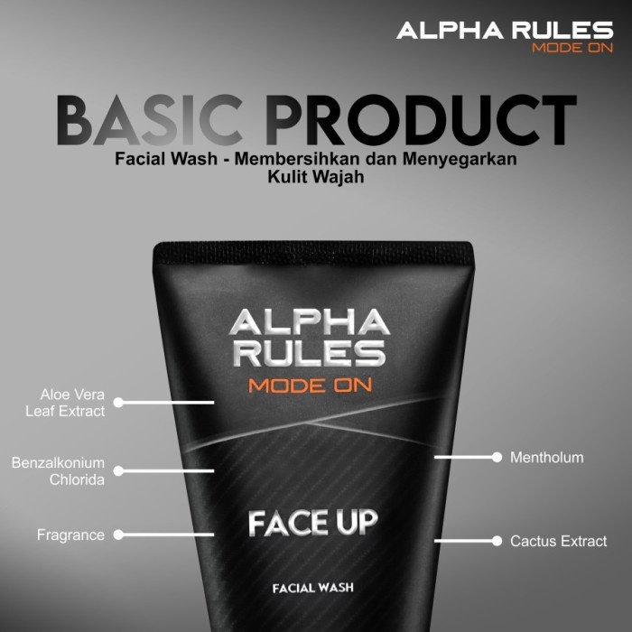 ALPHA RULES Bundling Hemat Face Up + Dirt Off + Heads Up ORIGINAL - 3in1
