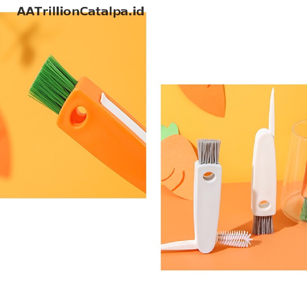 Aatrillioncatalpa 3 in 1 Sikat Pembersih Botol / Kotak Makan Siang Multifungsi Portable