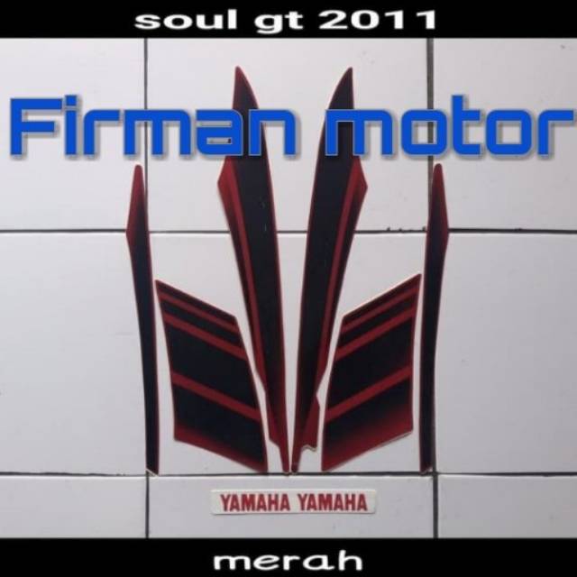 Striping sticker list body mio soul gt 2011 full body merah