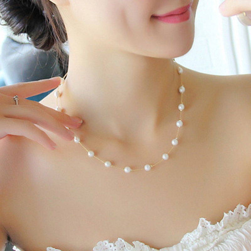 Simple Fashion Pearl Clavicle Necklace Women Temperament Jewelry