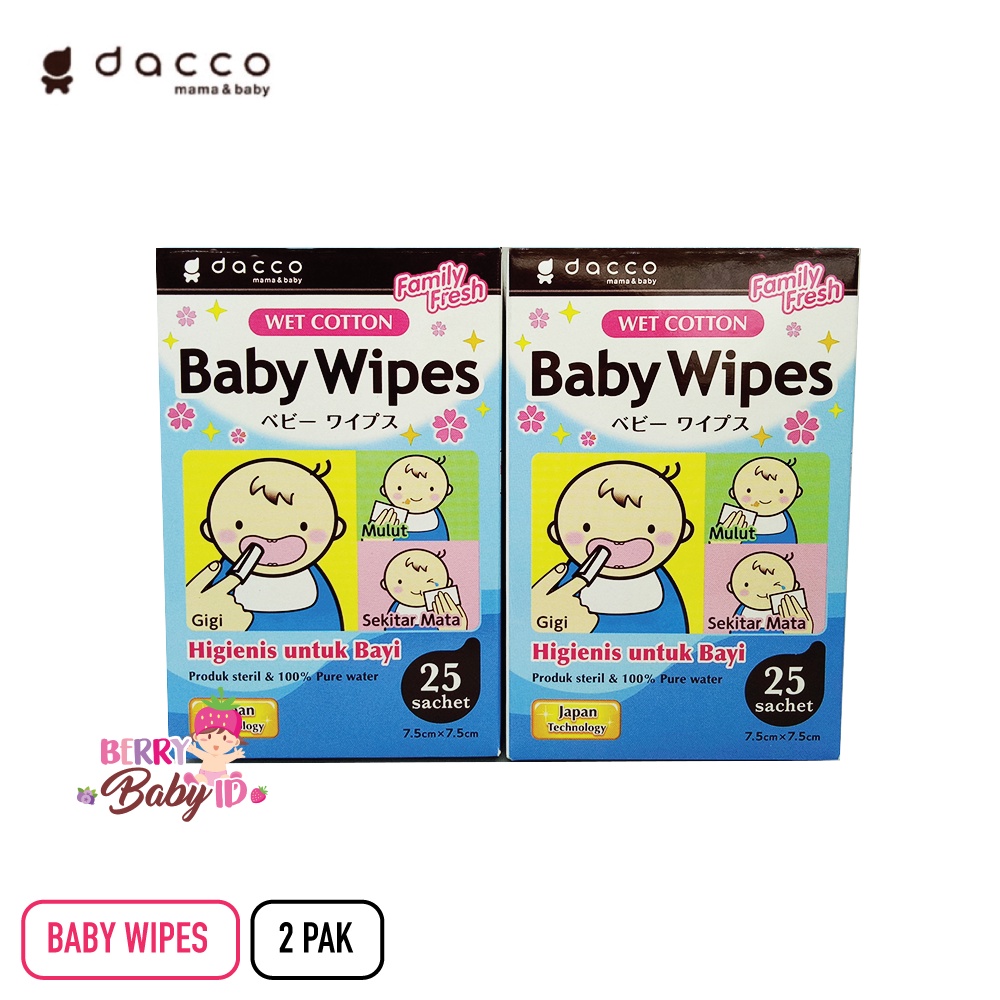 Dacco Paket 2 Pak Baby Wipes Tisu Basah Bayi Mulut Gigi Muka Tubuh Berry Mart