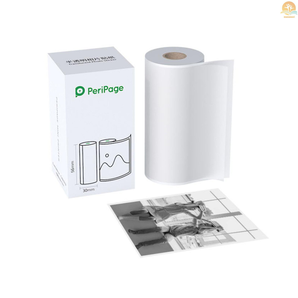 Ready PeriPage 77 x 30mm Translucent Photo Sticker BPA-Free Adhesive Thermal Paper Roll Sticky Paper Waterproof Oil-proof Friction-proof for PeriPage A9/A9s/A9 Pro/A9 Max/A9s Max Mini BT Pocket Thermal Mobile Printer