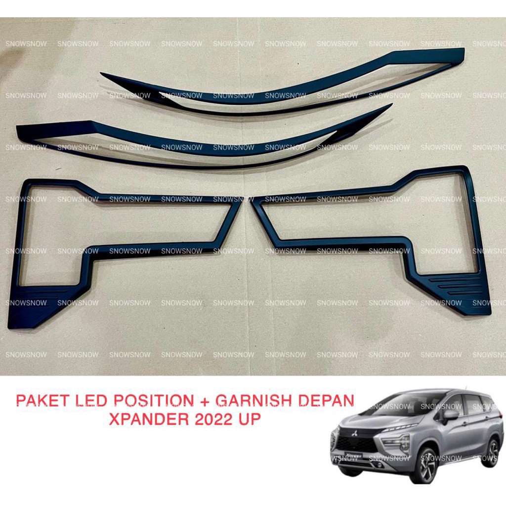 Paket Garnish Alis Led Position Lampu Depan Xpander 2022 2023 2024 2025 UP Hitam Chrome