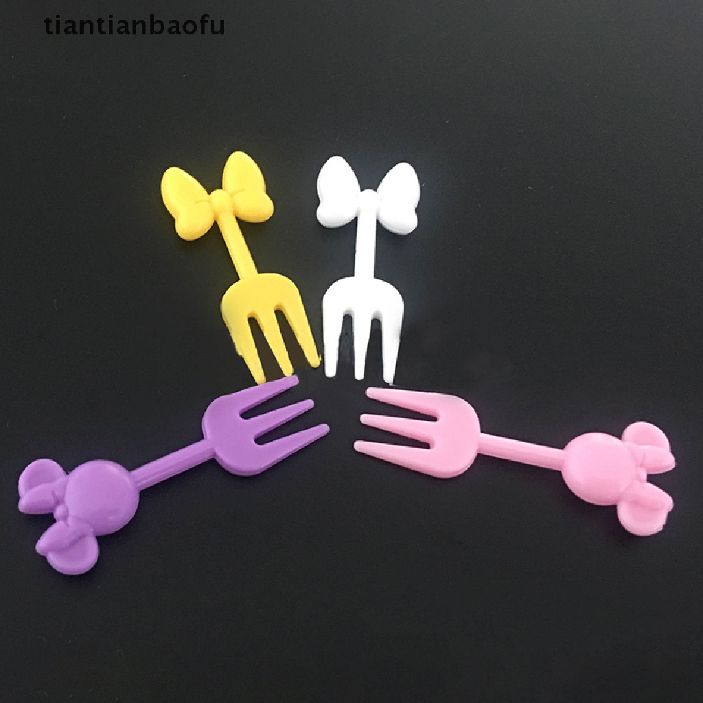 [tiantianbaofu] Fruit Fork Mini Cartoon Kids Fruit Pick Toothpick Bento Lunches Party Decor Boutique