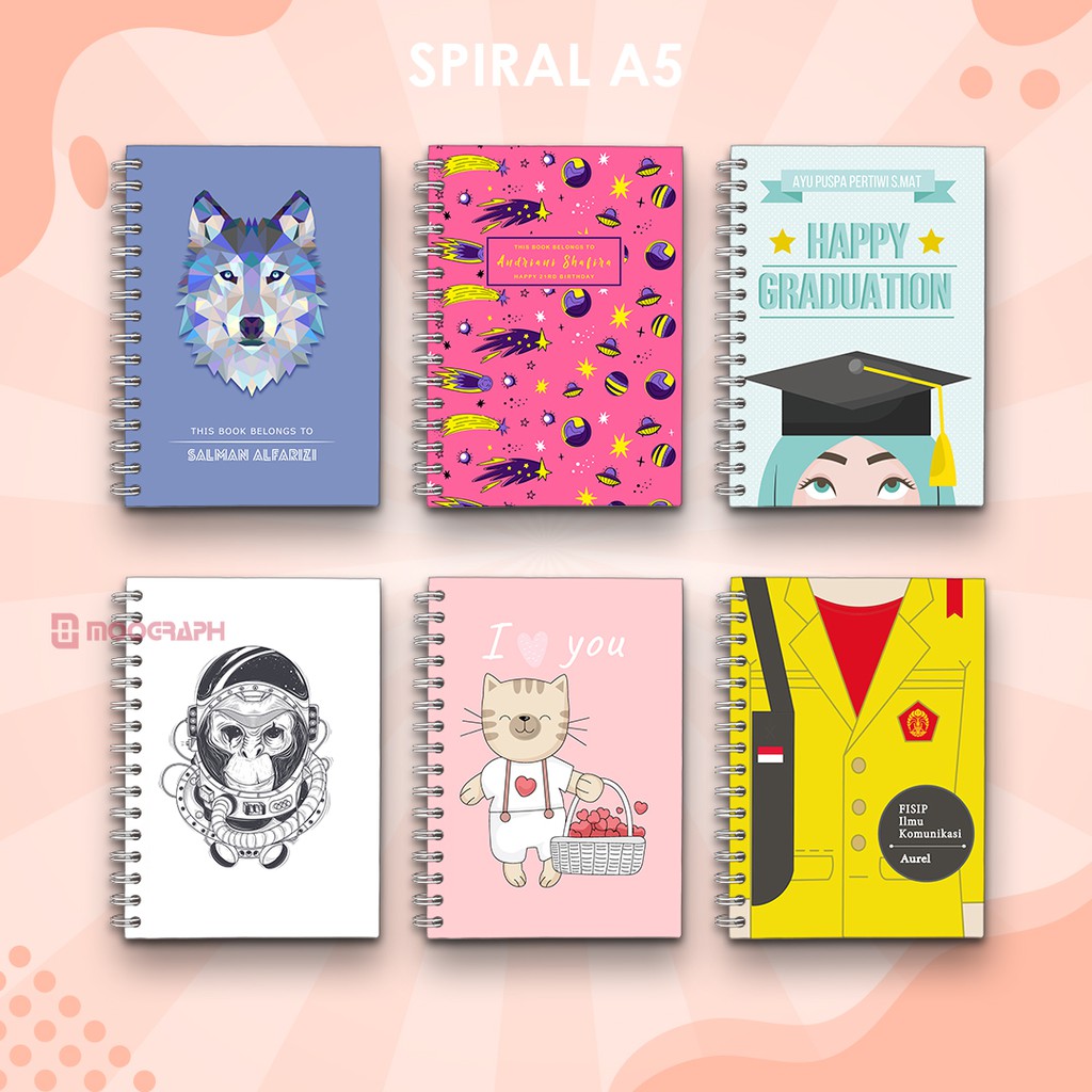 

Notebook Custom A5 - Agenda / Diary / Buku / Jurnal / Planner / Notes - Hardcover 100 Lembar